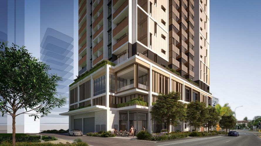 Architect rendering that provides an impression of what the Southport tower. Subject to change