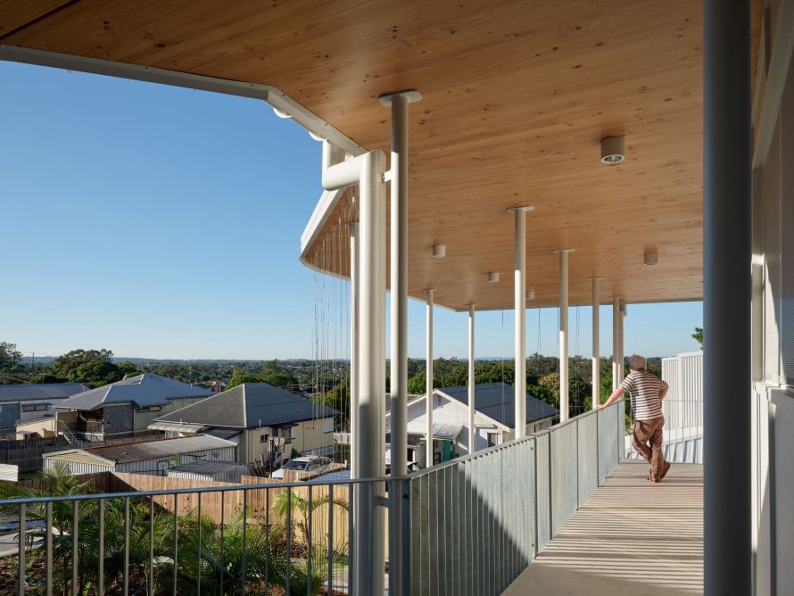 View from the balcony of the Inala Infill apartments.