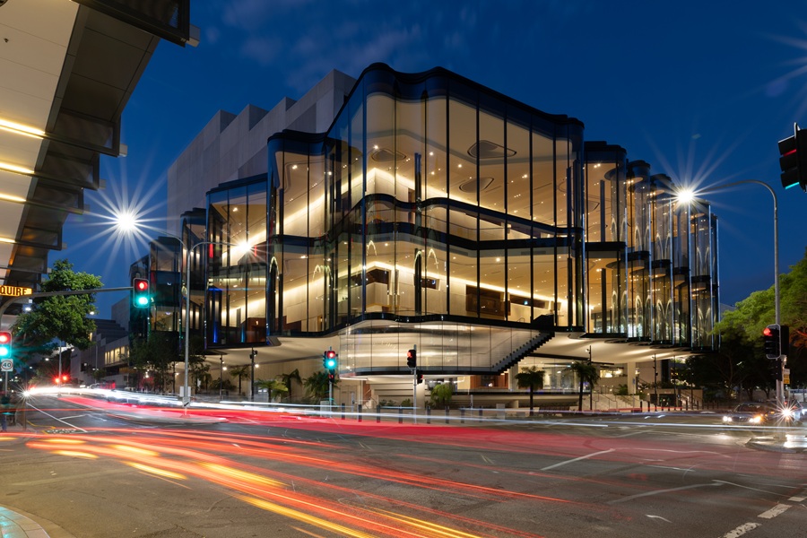 Glasshouse Theatre at Queensland Performing Arts Centre at night
